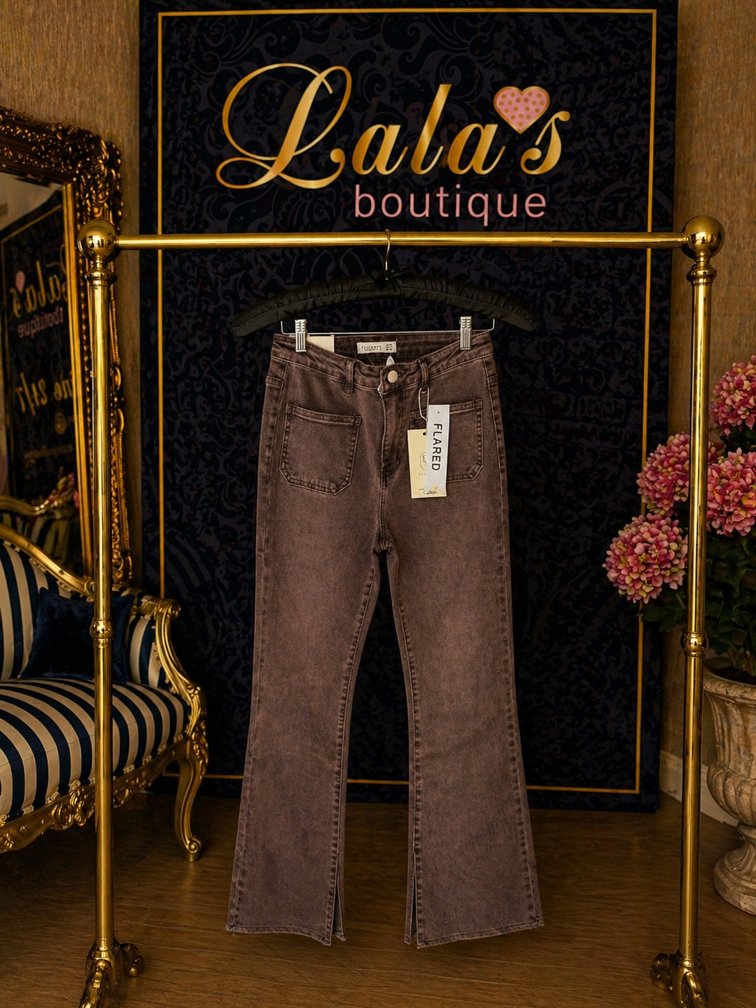 BROWN CROP VINTAGE FLARE JEAN