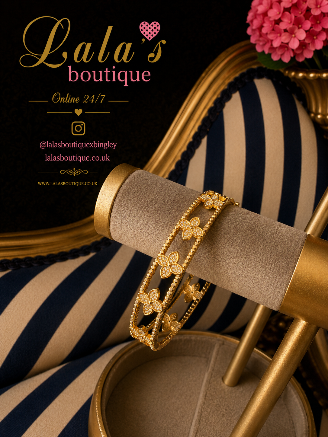 VL CRYSTAL GOLD BANGLE