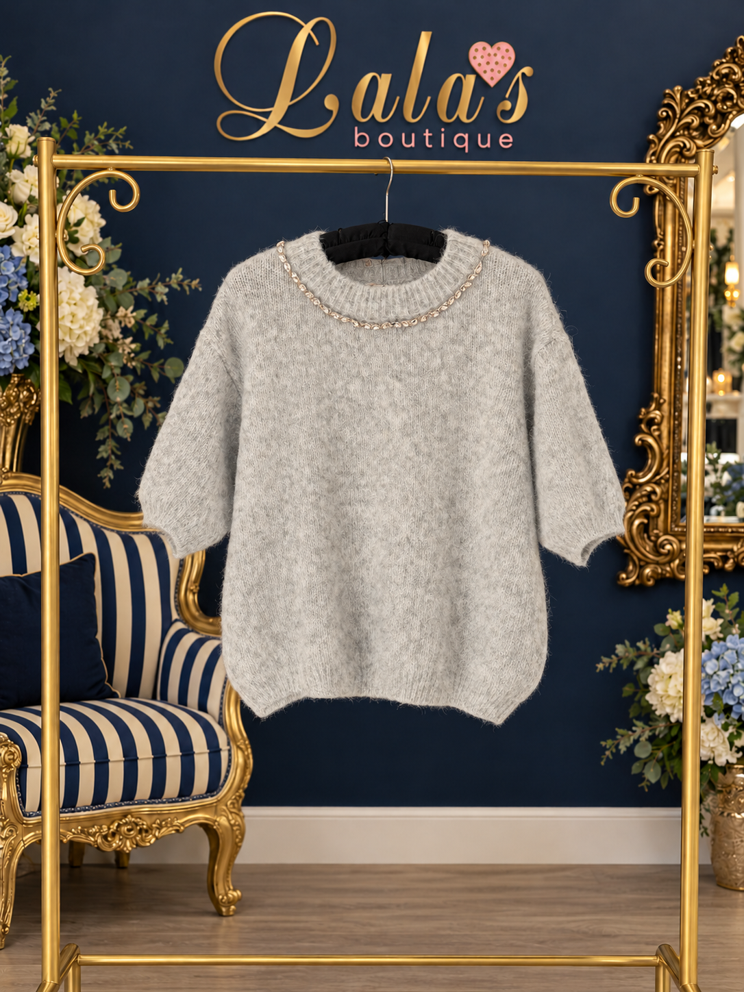 ICE DIAMANTÉ NECK JUMPER