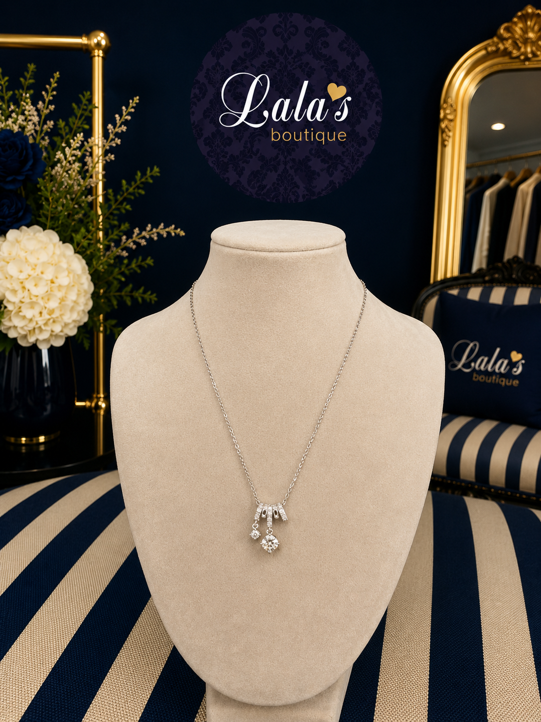 SILVER CHARM SOLITAIRE NECKLACE