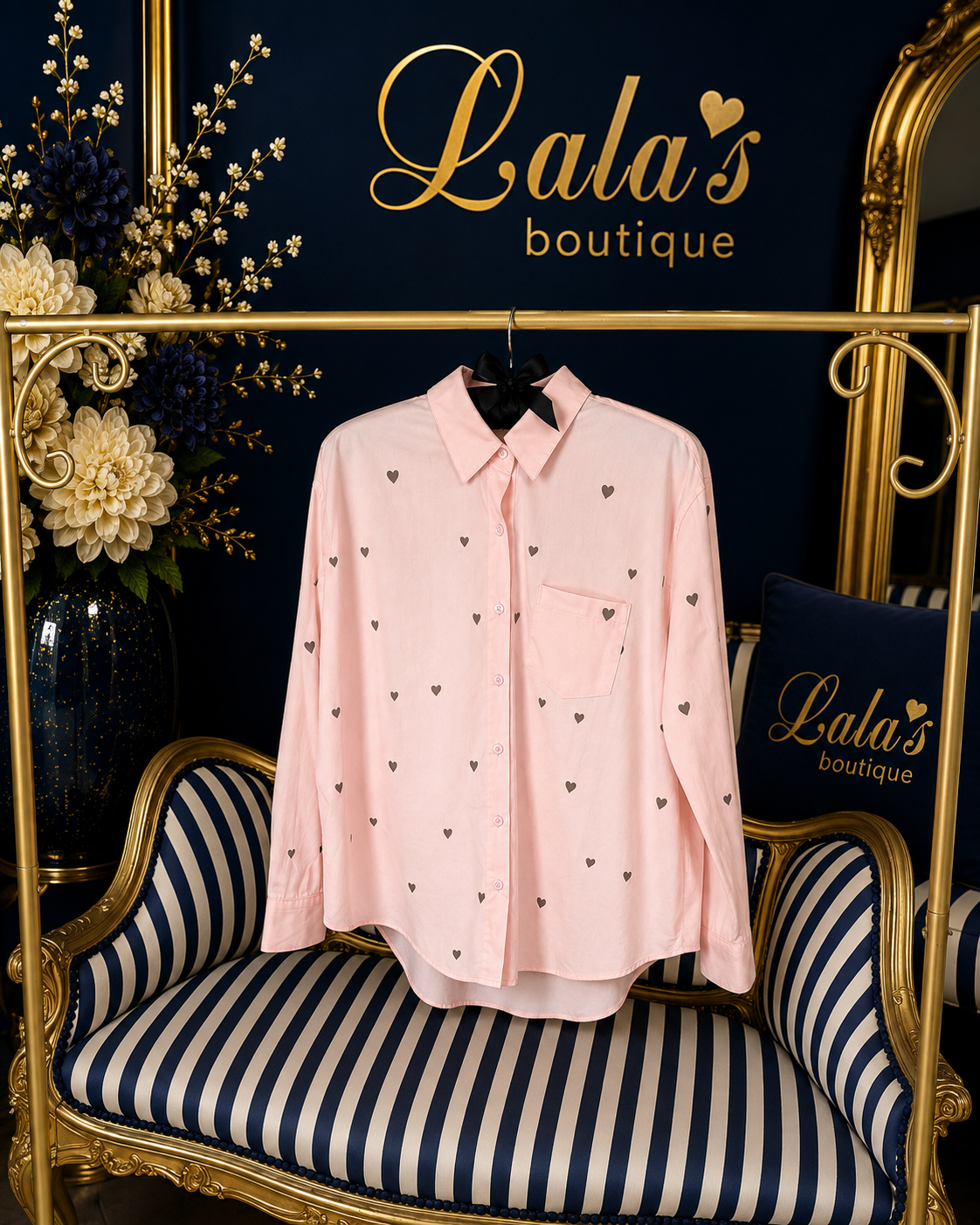 PINK BROWN HEARTS SHIRT 🤎