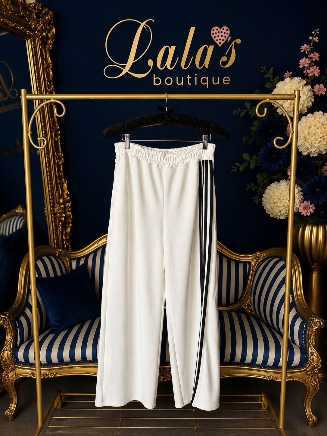 WHITE SIDE STRIPE JOGGERS