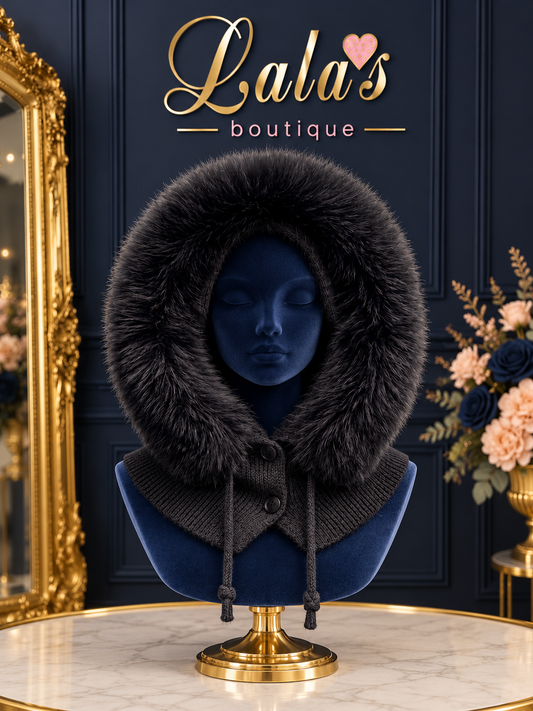 KNITTED FUR HOOD