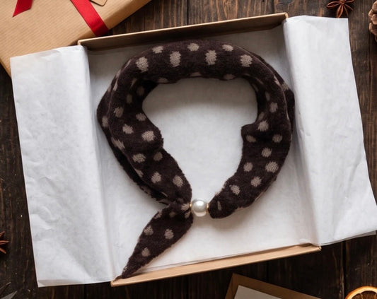 POLKA DOT KNITTED NECK SCARF