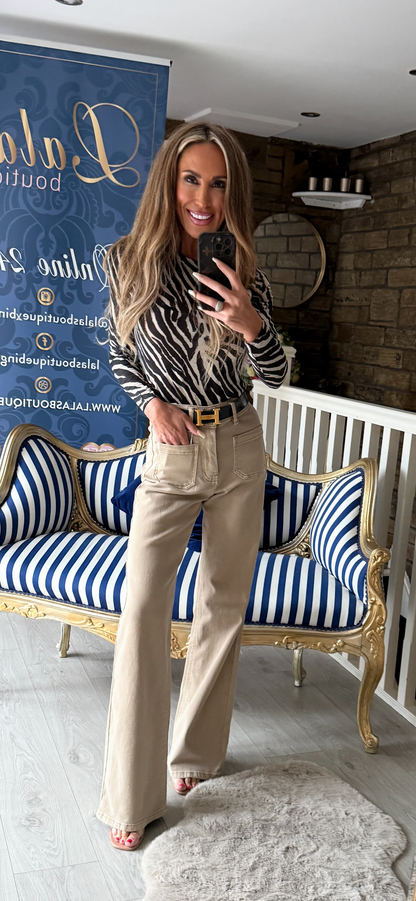 ZEBRA PRINTCASHMERE BASE LAYER