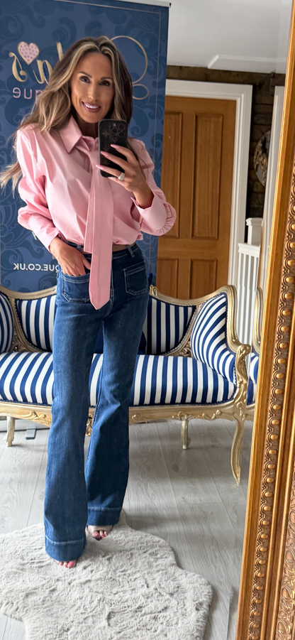 BLUSH PINK TIE SHIRT