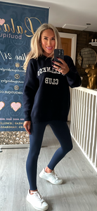 NAVY “WELLNESS CLUB “ KNITTED SWEATSHIRT