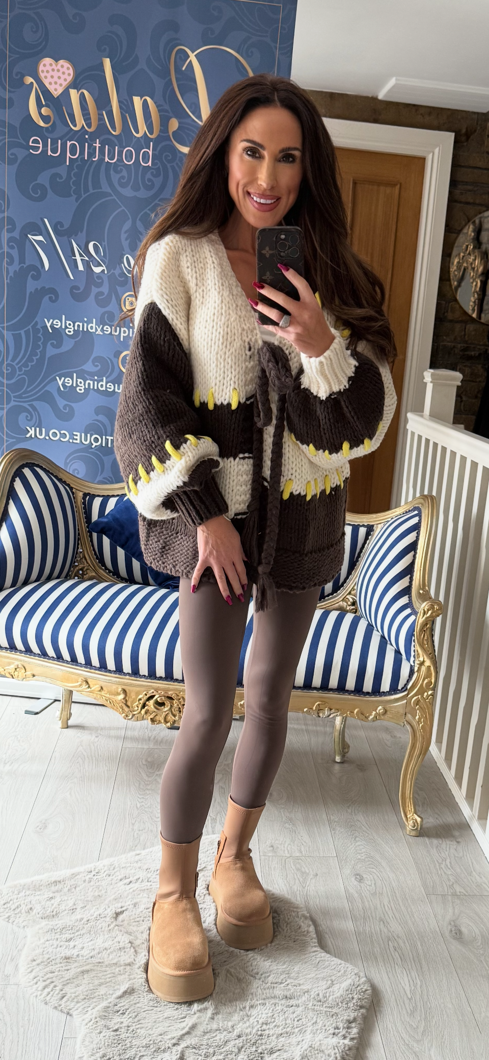 CHUNKY CHOCOLATE & CREAM CARDIGAN