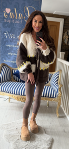 CHUNKY CHOCOLATE & CREAM CARDIGAN
