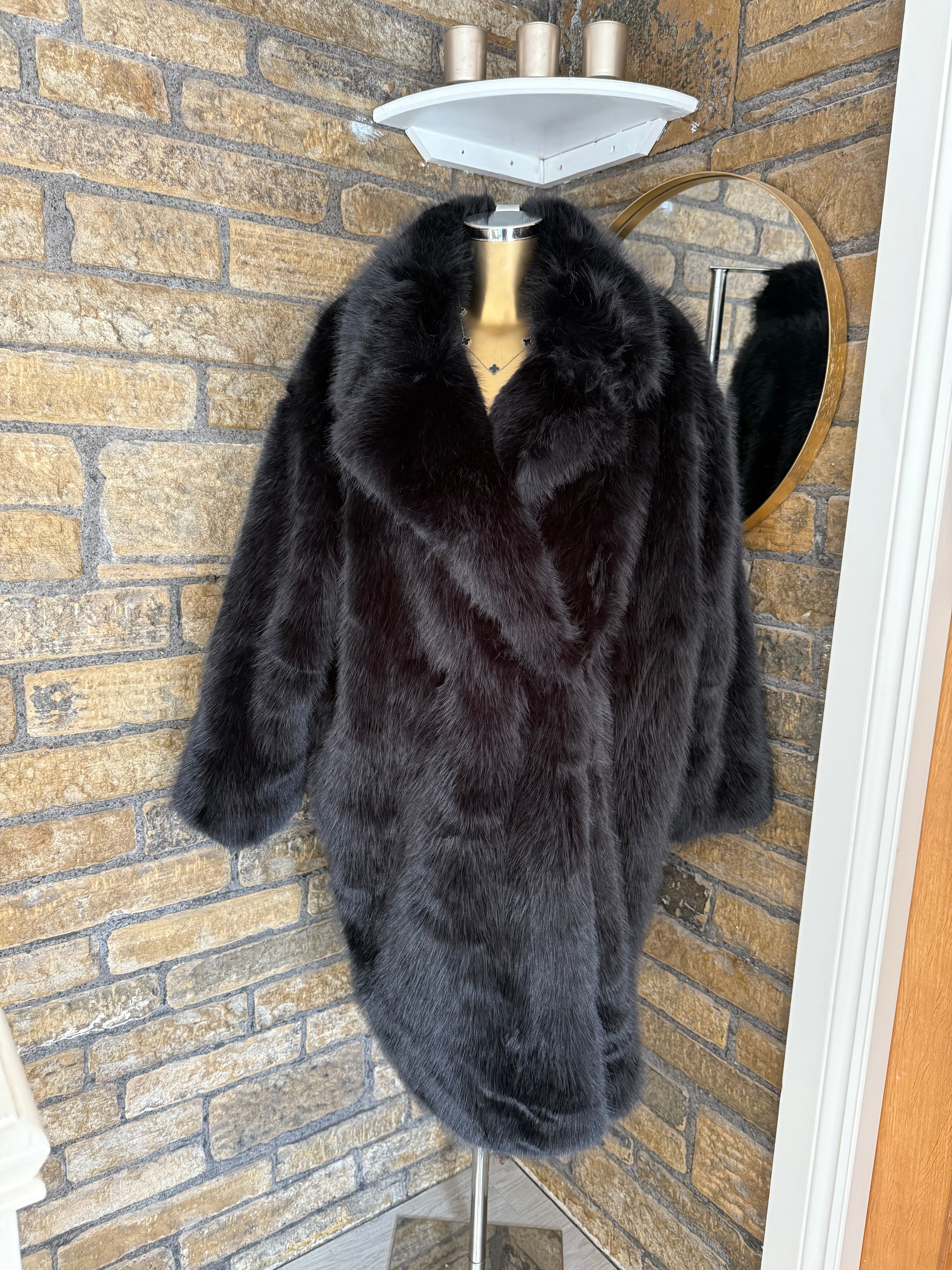 BLACK LUX FUR COAT