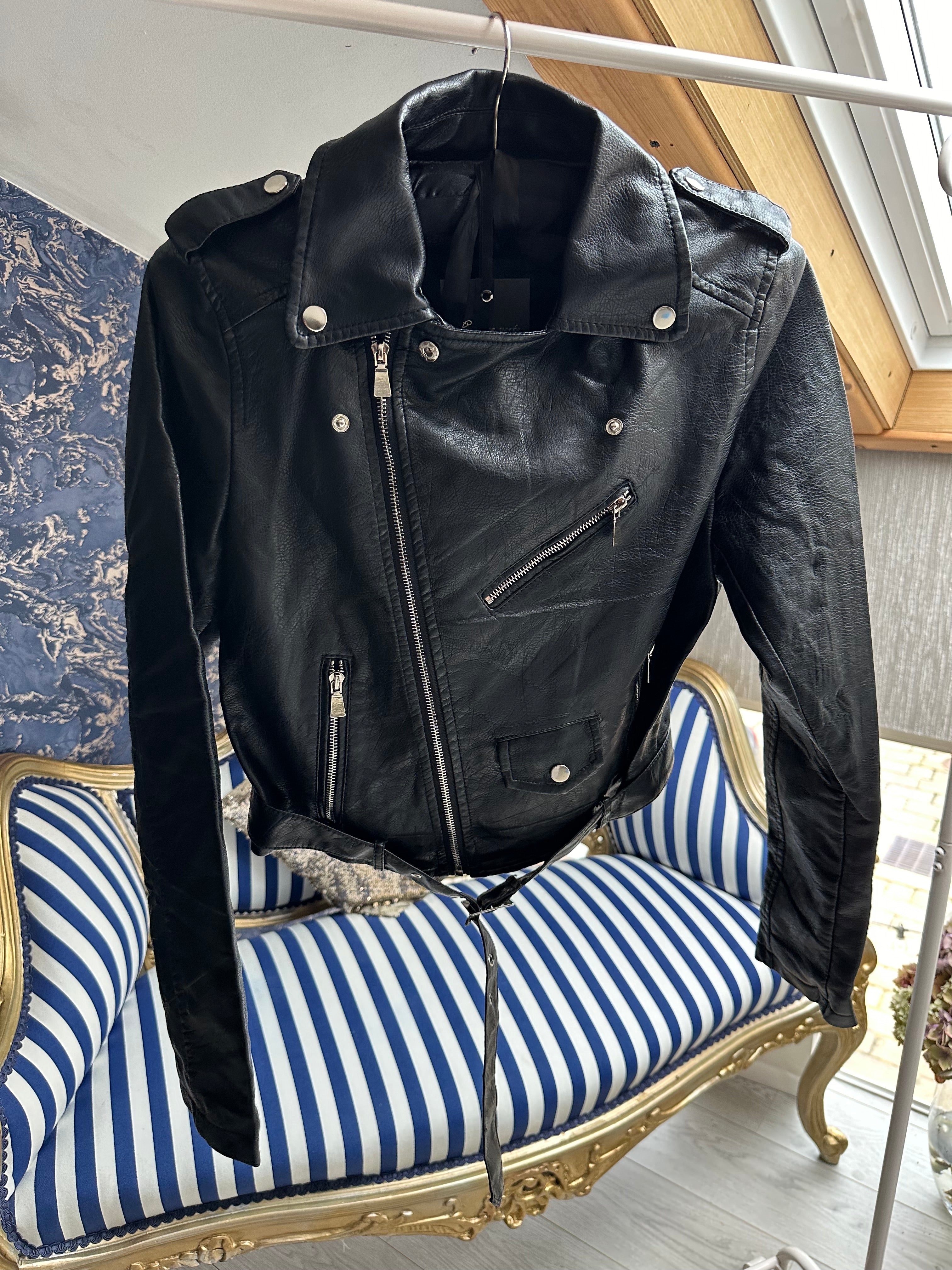 BLACK PU BIKER JACKET