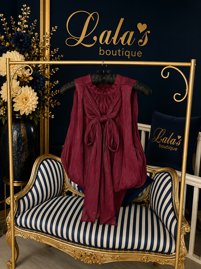 MULBERRY SATIN CHIFFON BODYSUIT