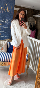 WHITE DOUBLE BREASTED BLAZER