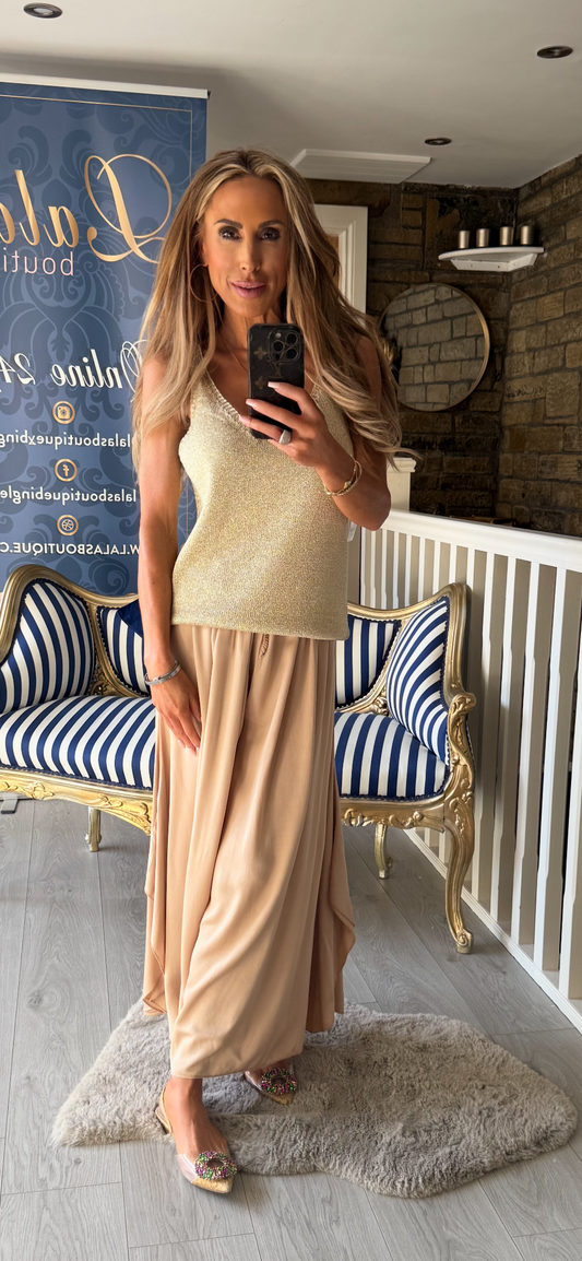 CAMEL FLUID TROUSERS
