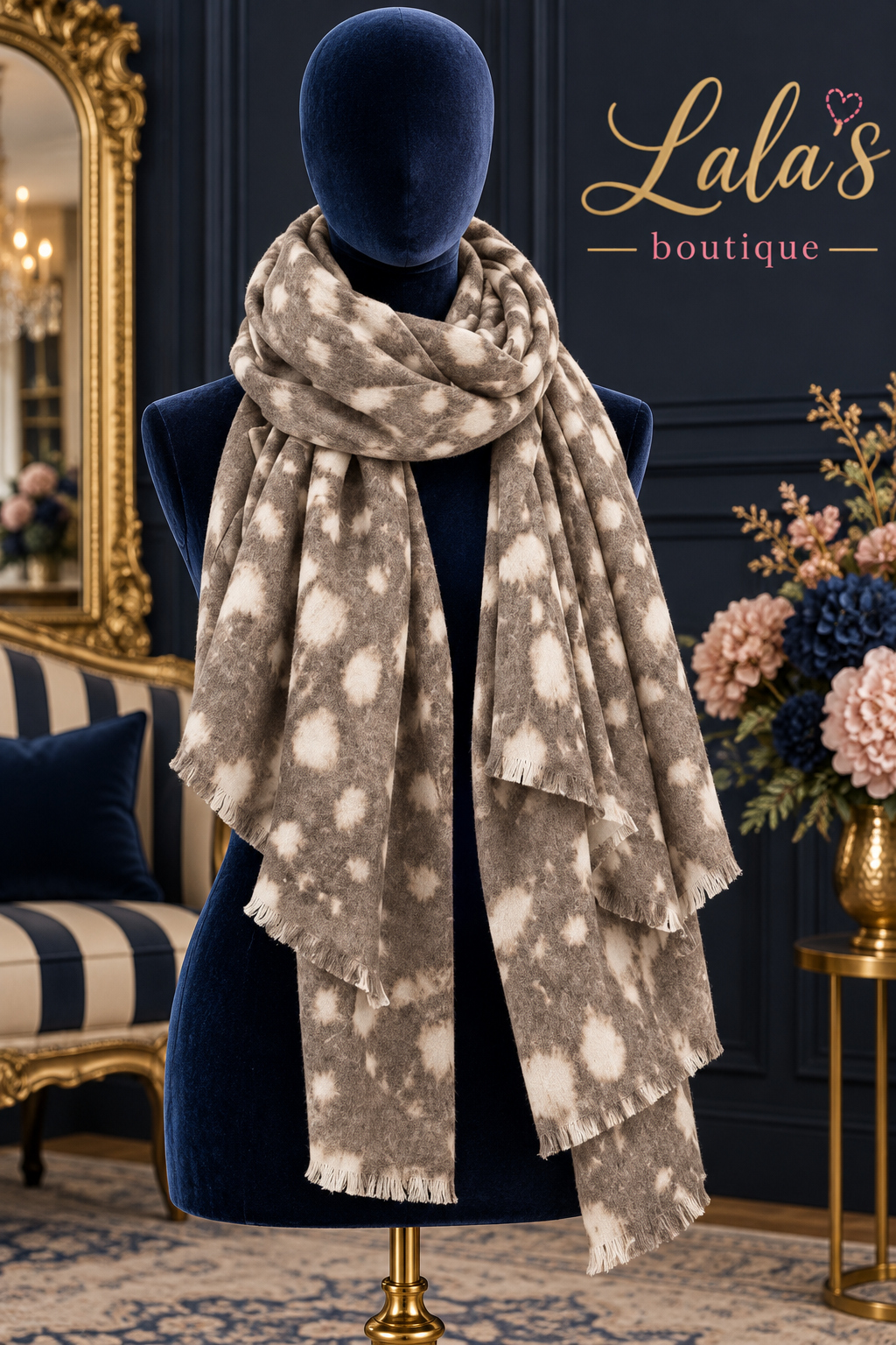FAWN PRINT CASHMERE SCARF