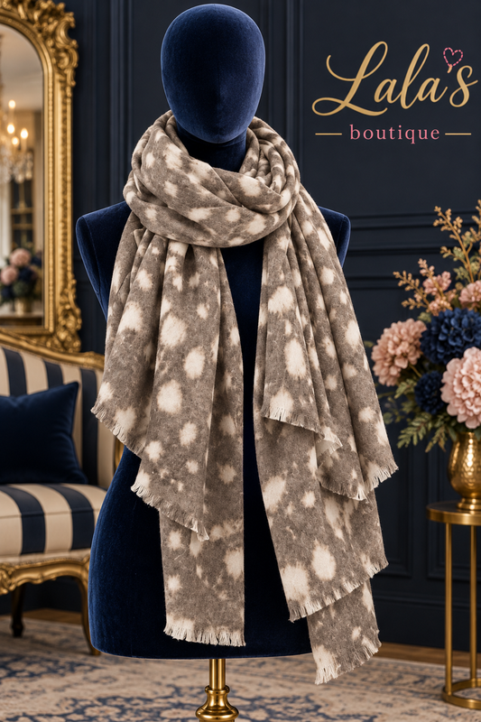 FAWN PRINT CASHMERE SCARF