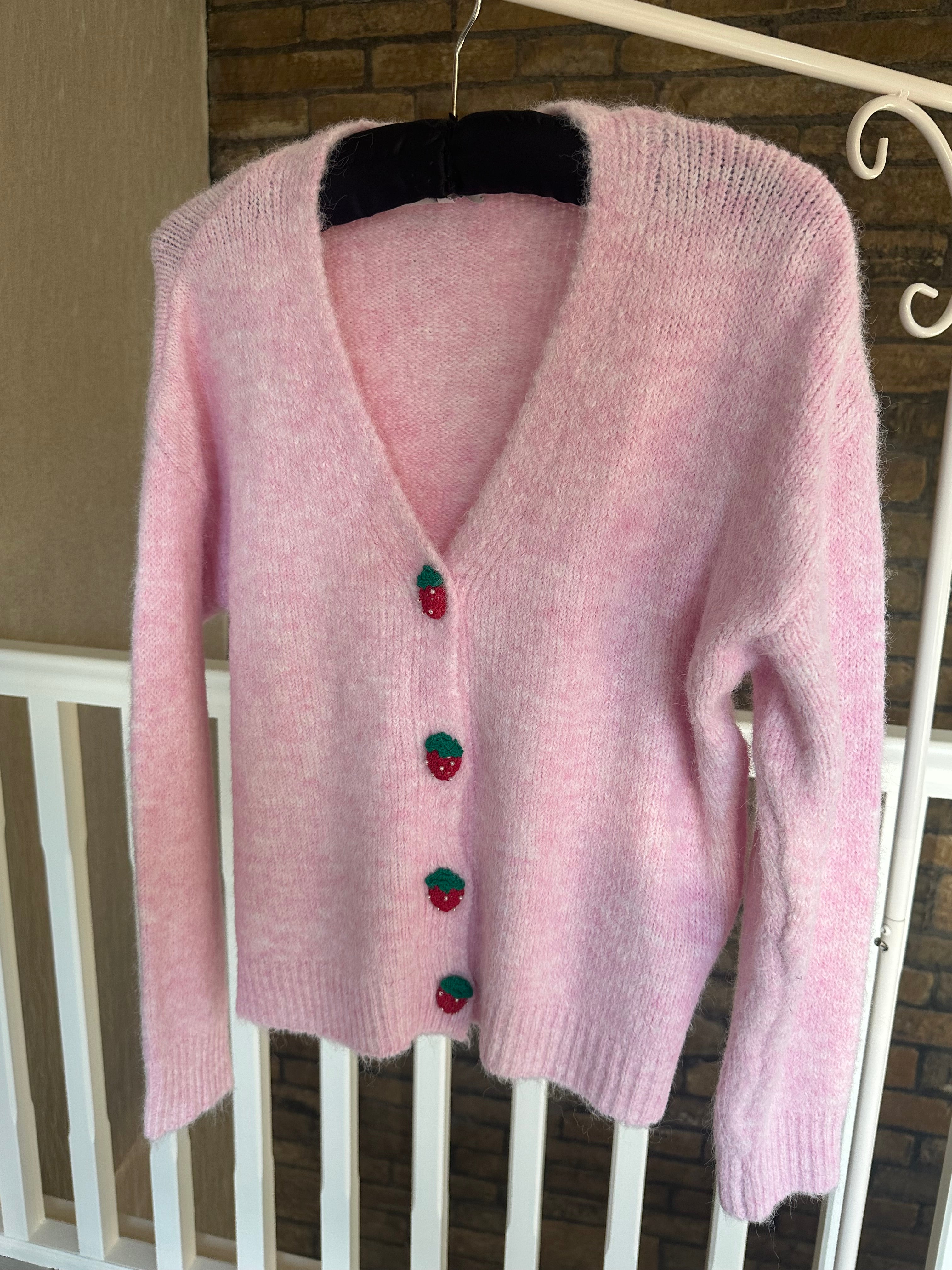 PINK STRAWBERRY CARDIGAN