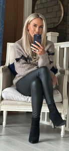 BLACK PLEATHER LEGGINGS