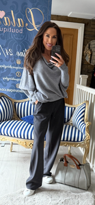 CHARCOAL PLEATED JOGGERS