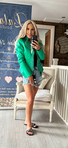 GREEN PU JACKET