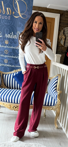 MAROON PLEATED JOGGER