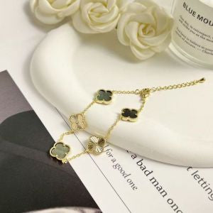 GREY & GOLD IRADESCENT CLOVER BRACELET