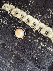 BLACK CHANELLY KNIT JACKET