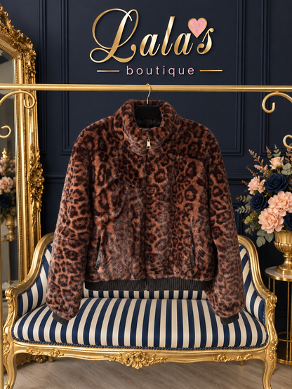 CHOCOLATE ANIMAL FUR BOMBER
