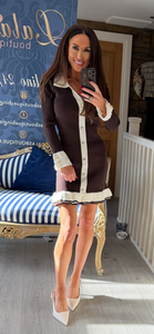 CHOCOLATE & CREAM FRILL DRESS