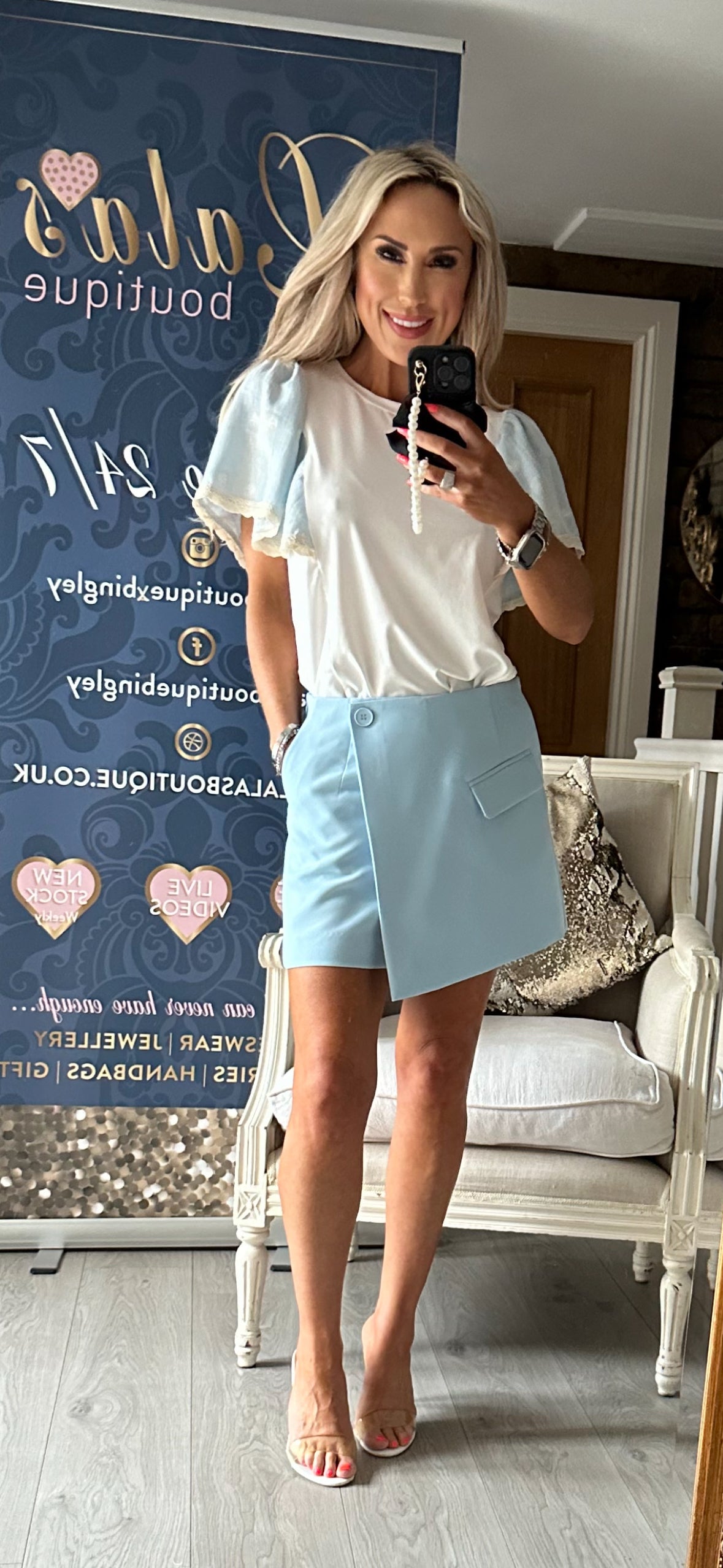 POWDER BLUE SKORT