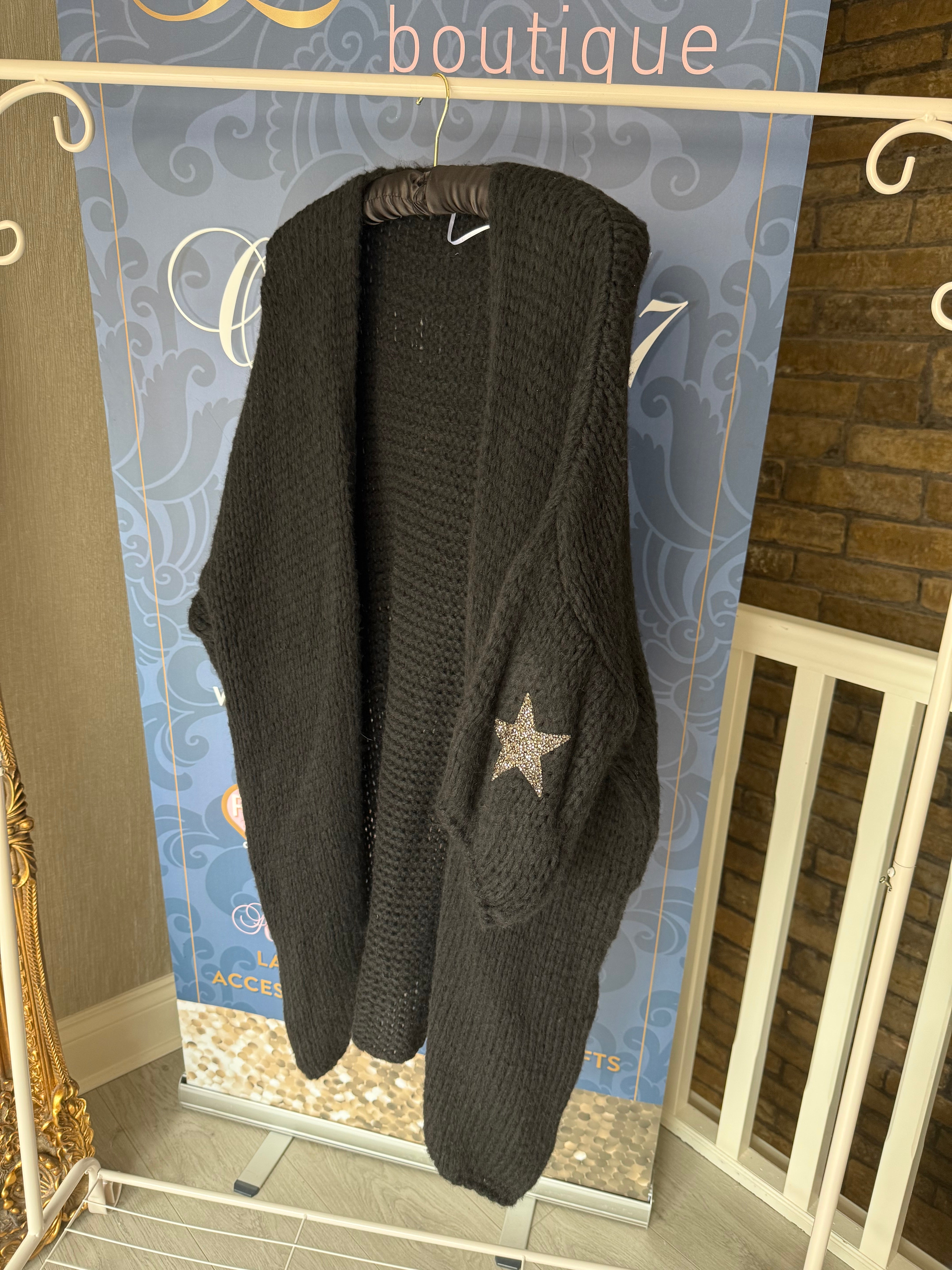 BLACK STAR CARDIGAN