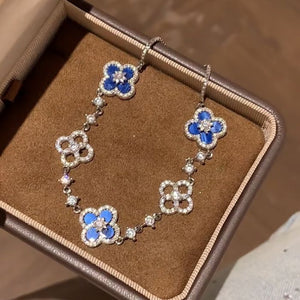 BLUE & GOLD CLOVER BRACELET