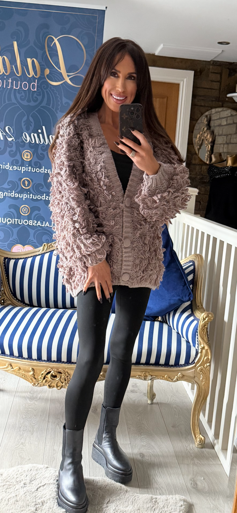 MUSHROOM NOODLE KNIT CARDIGAN