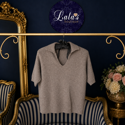 ALPACA V NECK COLLARED JUMPER