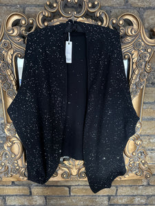 BLACK SEQUIN DETAIL KNITTED SHRUG