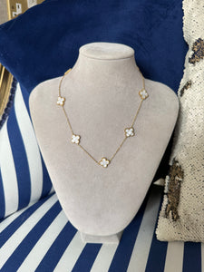 GOLD & MOTHER OF PEARL CLOVER NECKLACE