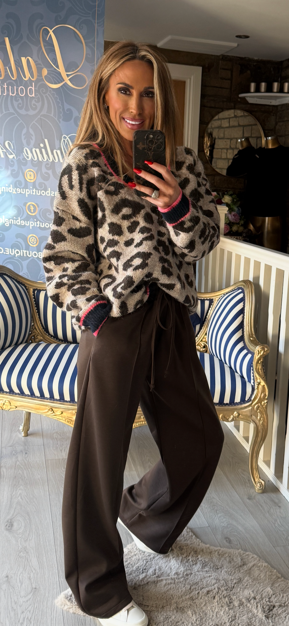 NEON & NAVY ANIMAL PRINT JUMPER