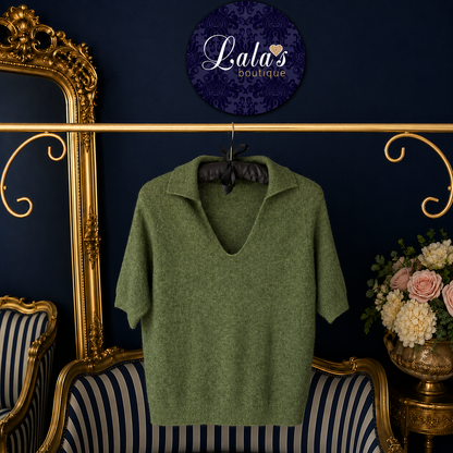 ALPACA V NECK COLLARED JUMPER