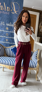 MAROON PLEATED JOGGER