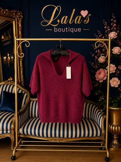 ALPACA V NECK COLLARED JUMPER