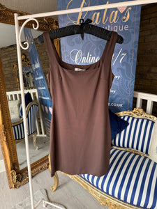 CHOCOLATE SQUARE NECK MINI DRESS