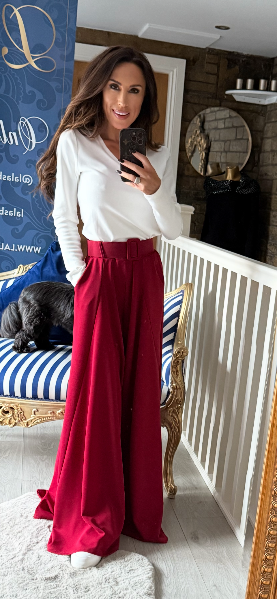 CRANBERRY WIDE LEG TROUSERS