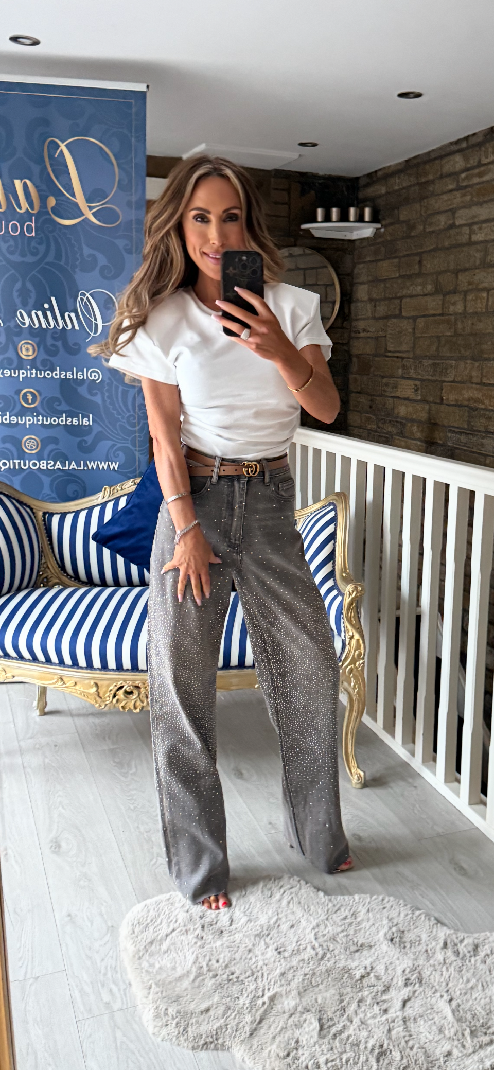 MOCHA RHINESTONE JEAN