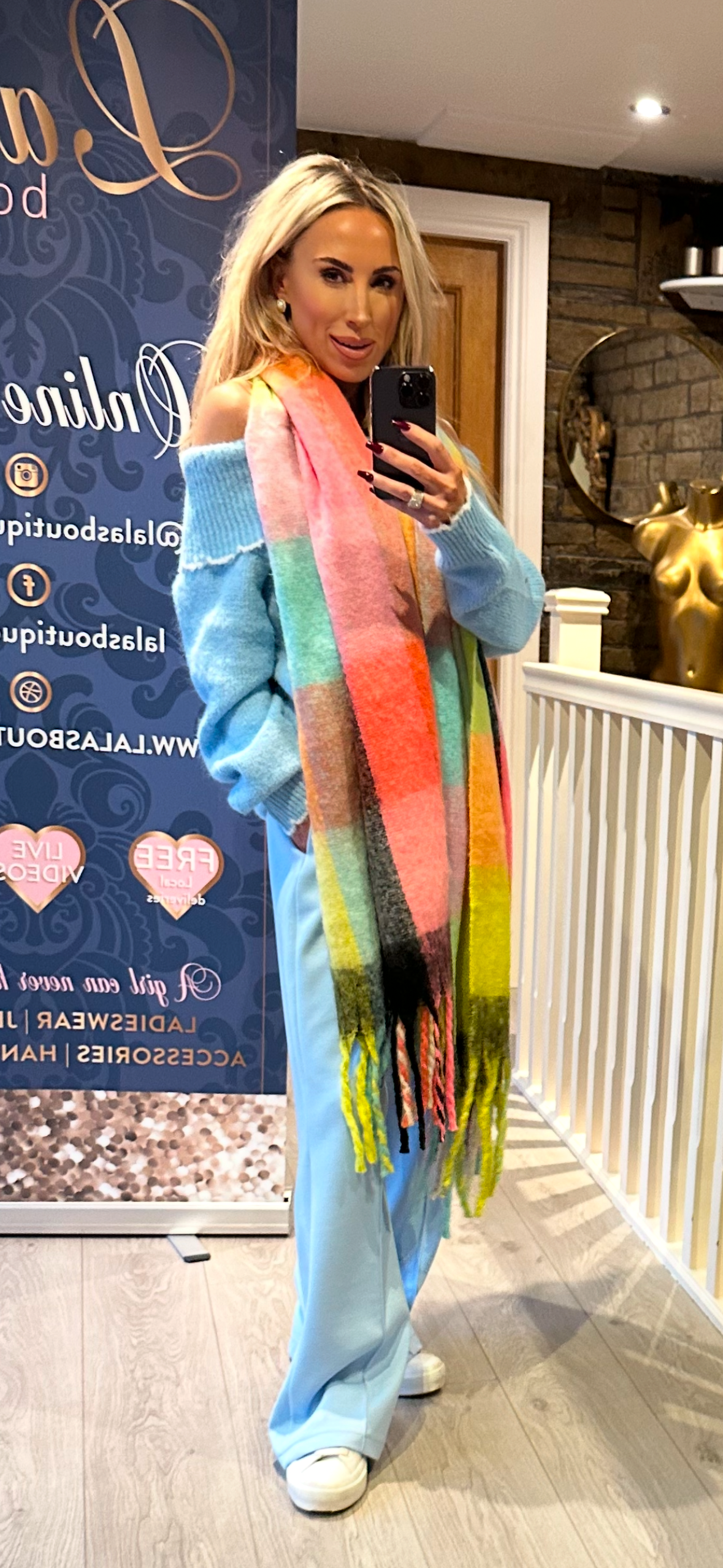 NEON STRIPE OVERSIZED WOOL SCARF