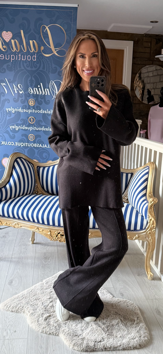 BLACK KNITTED CO-ORD