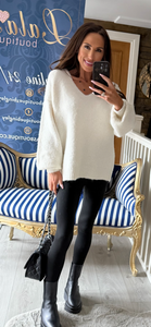 CREAM BOW BACK JUMPER