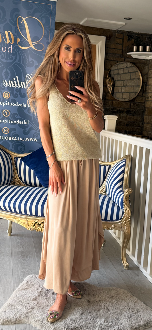CAMEL FLUID TROUSERS