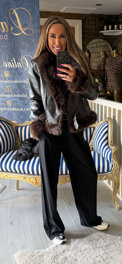 CHOCOLATE BROWN FUR AVIATOR