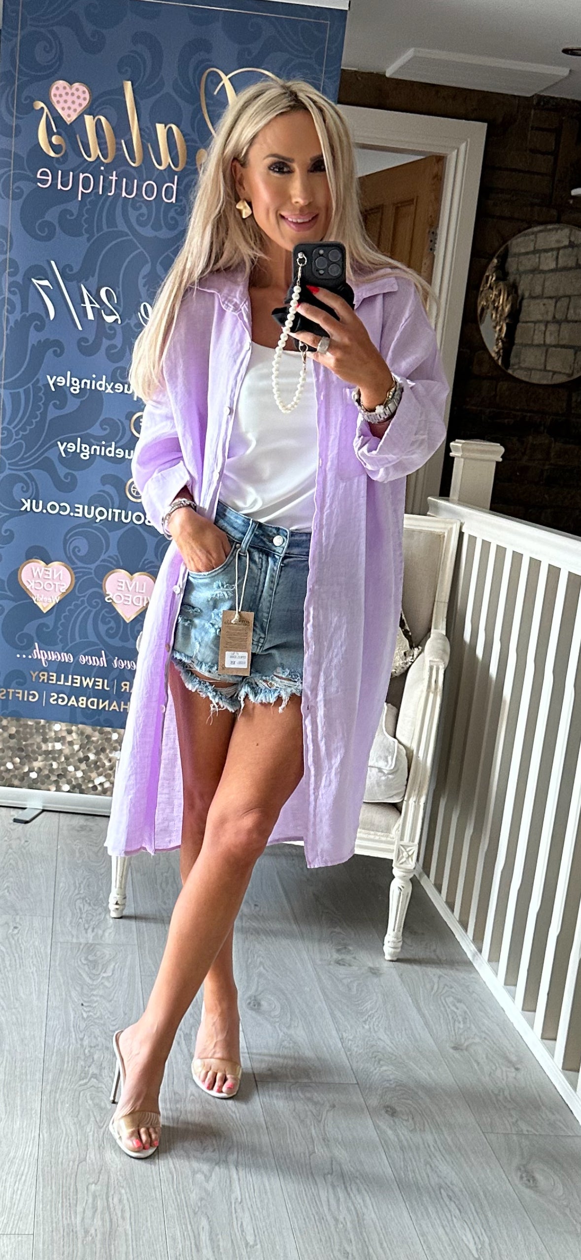 LILAC LINEN OVERSIZED SHIRT