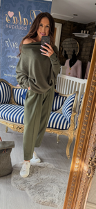 KHAKI BARREL PANTS